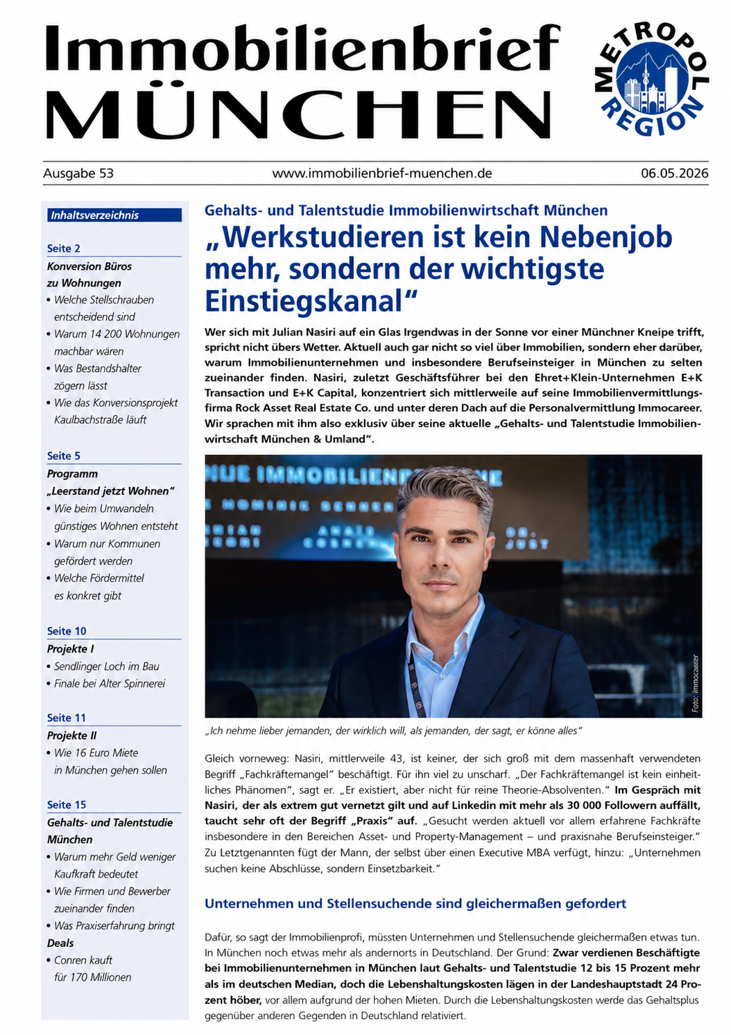 Immobilienbrief München Ausgabe 53 – Gehalts- und Talentstudie