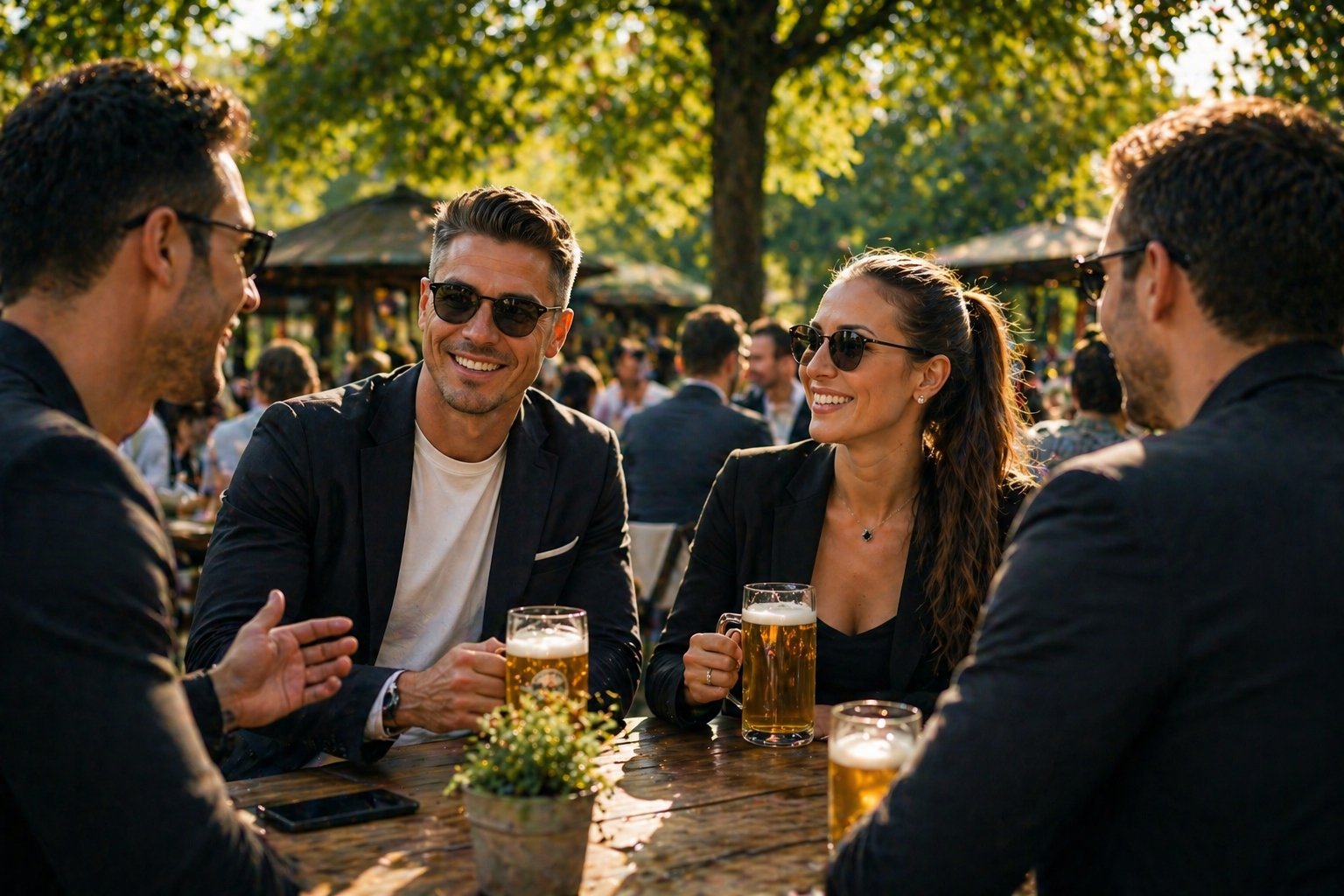 Networking im Biergarten